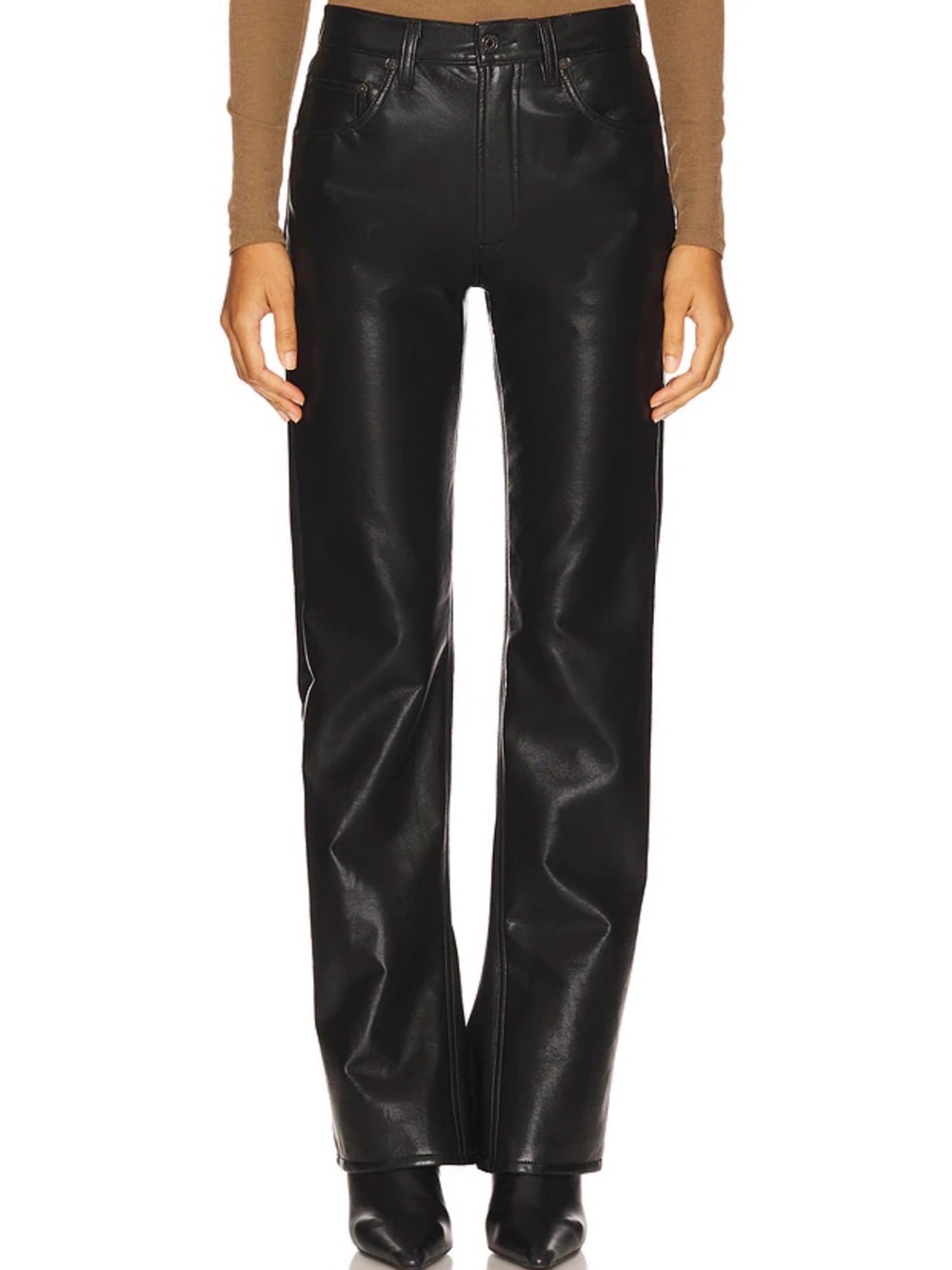 AGOLDE Recycled Leather Kick Back Boot Pants